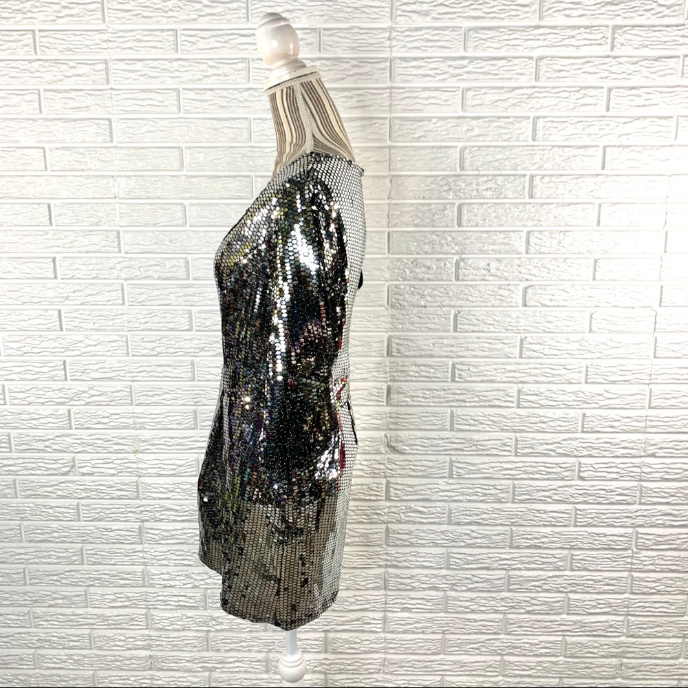 Charlotte Russe Silver Sequined Glam Squad Romper - Picture 6 of 8